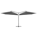 vidaXL Doppel-Sonnenschirm mit Stahl-Mast 250x250 cm Anthrazit