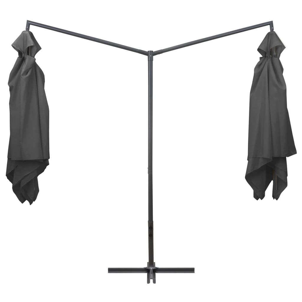 vidaXL Doppel-Sonnenschirm mit Stahl-Mast 250x250 cm Anthrazit