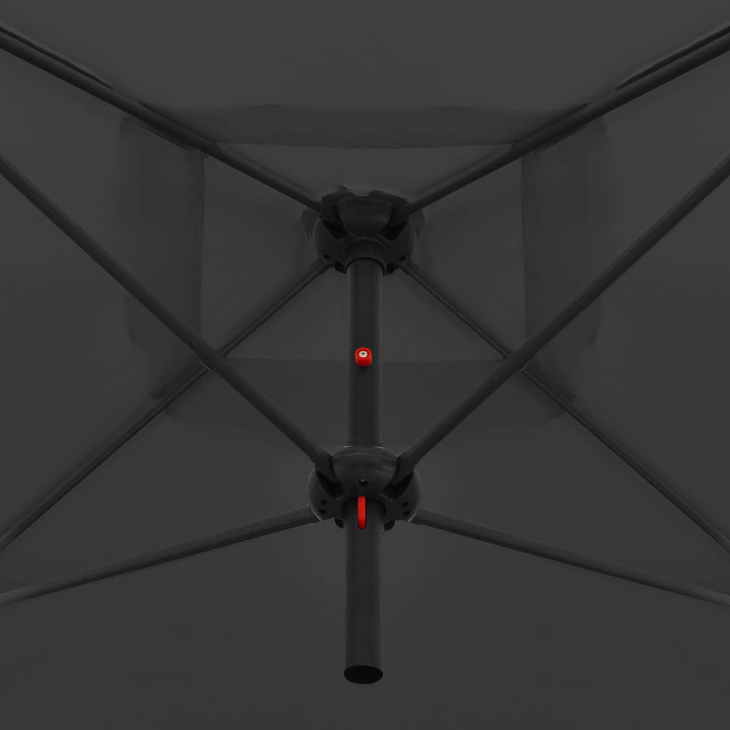 vidaXL Doppel-Sonnenschirm mit Stahl-Mast 250x250 cm Anthrazit