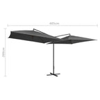 vidaXL Doppel-Sonnenschirm mit Stahl-Mast 250x250 cm Anthrazit