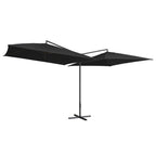 vidaXL Doppelsonnenschirm mit Stahlmast 250×250 cm Schwarz
