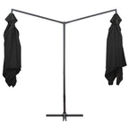 vidaXL Doppelsonnenschirm mit Stahlmast 250×250 cm Schwarz