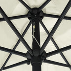 vidaXL Sonnenschirm mit LED-Beleuchtung und Alu-Mast 270 cm Sandweiß