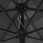 vidaXL Sonnenschirm mit LED-Beleuchtung und Alu-Mast 270 cm Anthrazit