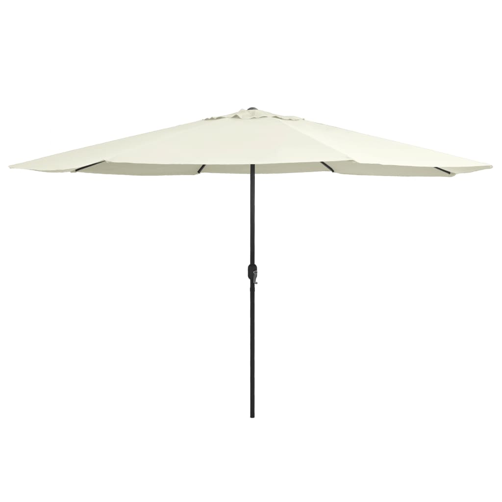 vidaXL Sonnenschirm mit Metall-Mast 390 cm Sandweiß