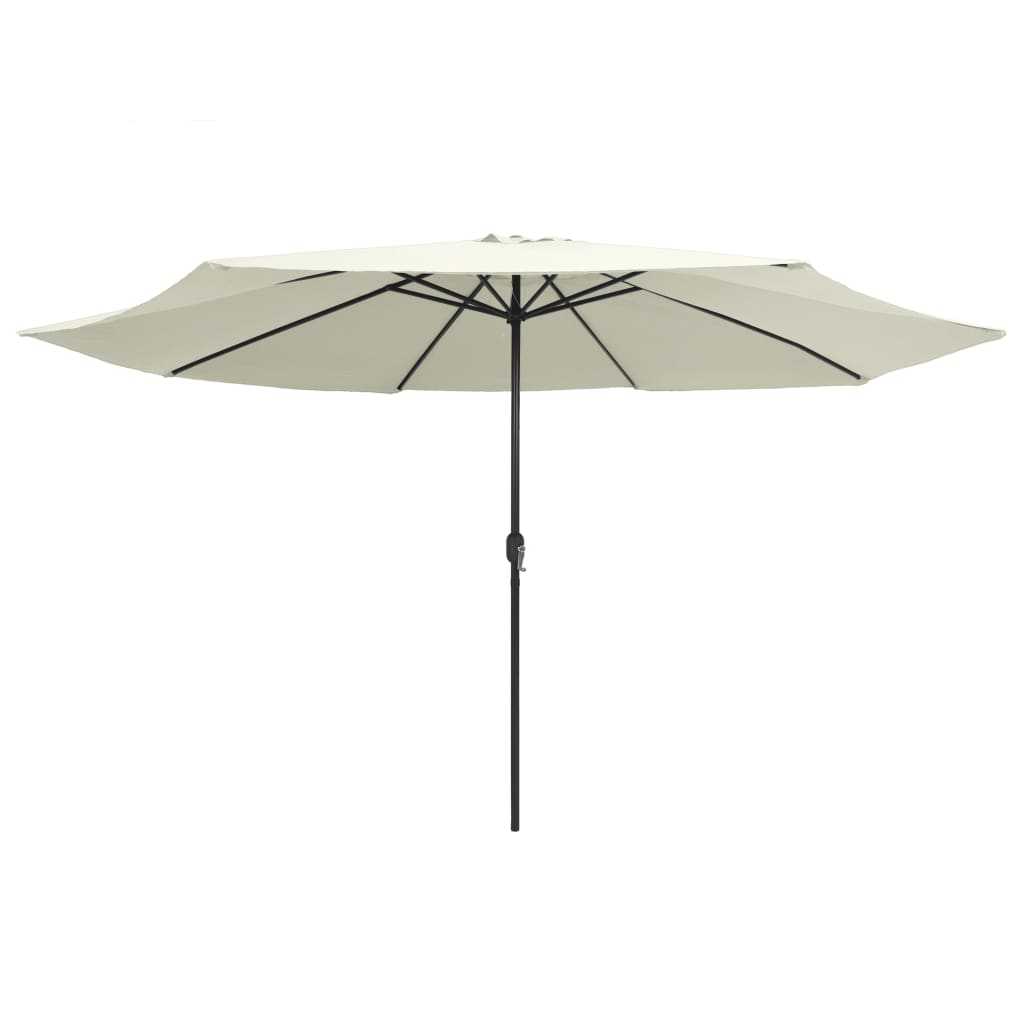 vidaXL Sonnenschirm mit Metall-Mast 390 cm Sandweiß