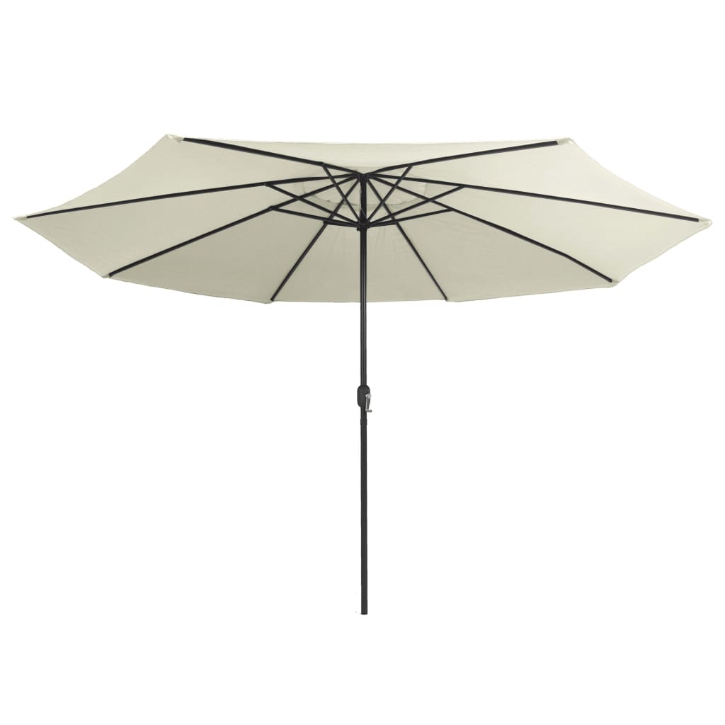 vidaXL Sonnenschirm mit Metall-Mast 390 cm Sandweiß