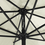 vidaXL Sonnenschirm mit Metall-Mast 390 cm Sandweiß