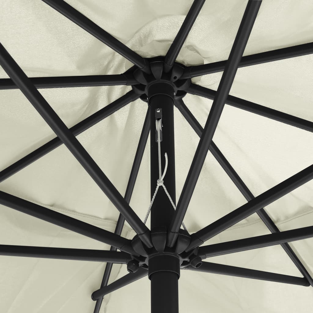 vidaXL Sonnenschirm mit Metall-Mast 390 cm Sandweiß