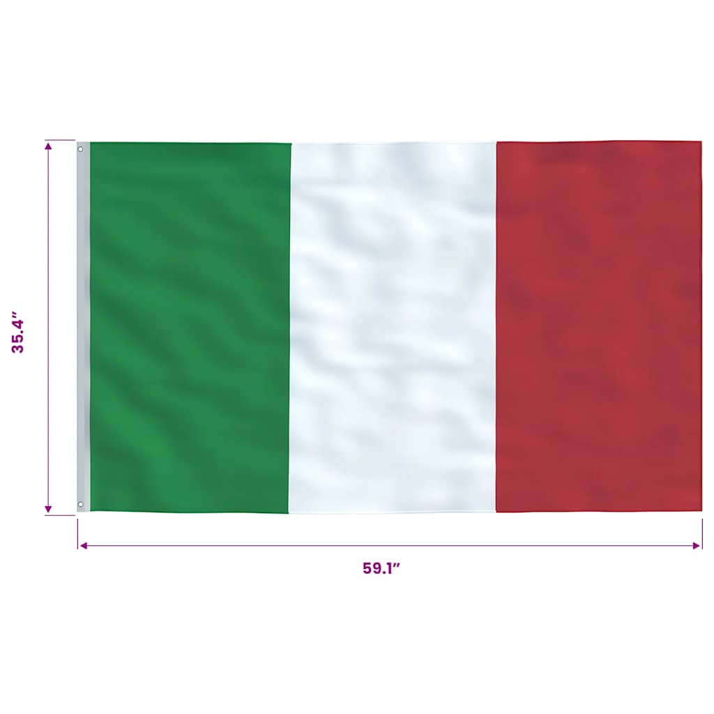 vidaXL Flagge Italiens 90 x 150 cm