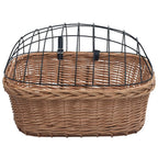 vidaXL Fahrradkorb Vorne mit Deckel 50x45x35 cm Natur Weide