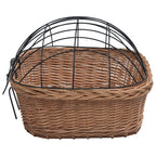 vidaXL Fahrradkorb Vorne mit Deckel 50x45x35 cm Natur Weide