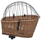 vidaXL Fahrrad-Gepäckträgerkorb mit Deckel 55×31×36 cm Natur Weide