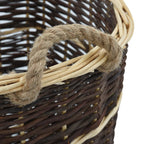 vidaXL Holzkorb mit Trageriemen 44,5×37×50 cm Natur Weide
