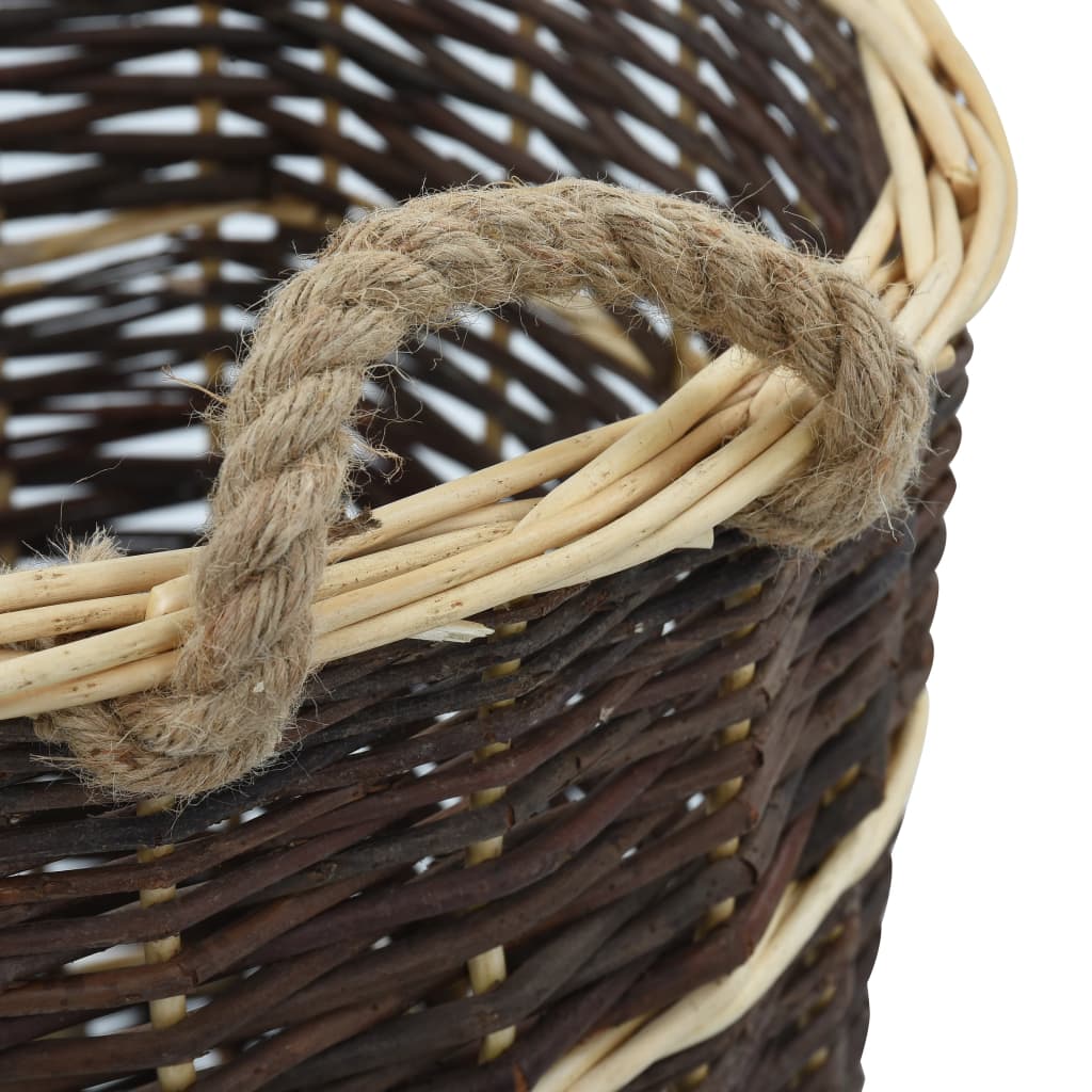 vidaXL Holzkorb mit Trageriemen 44,5×37×50 cm Natur Weide