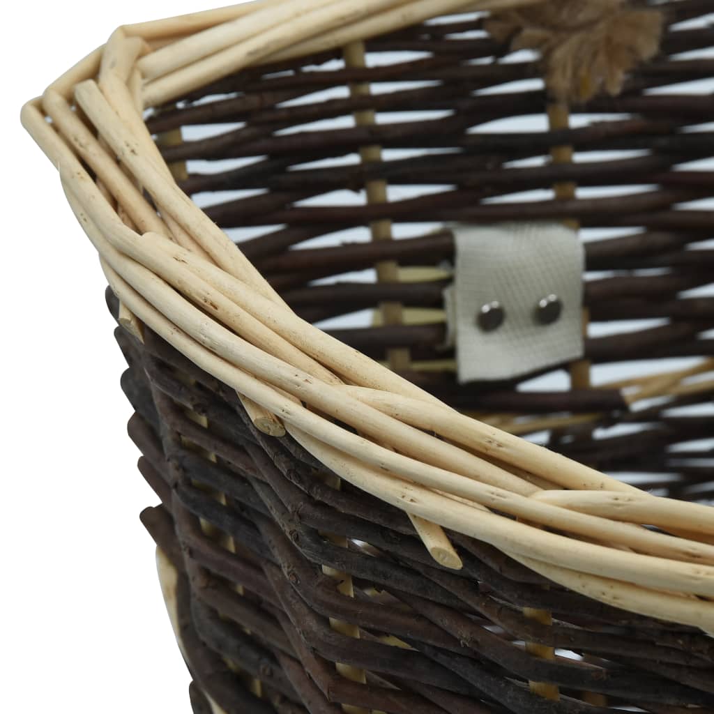 vidaXL Holzkorb mit Trageriemen 44,5×37×50 cm Natur Weide