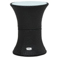 vidaXL Garten-Beistelltisch Trommelform Schwarz Poly Rattan