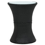 vidaXL Garten-Beistelltisch Trommelform Schwarz Poly Rattan