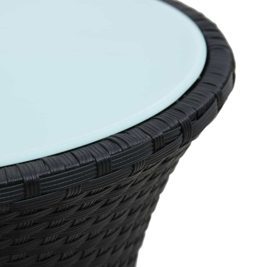 vidaXL Garten-Beistelltisch Trommelform Schwarz Poly Rattan
