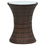 vidaXL Garten-Beistelltisch Trommelform Schwarz Poly Rattan