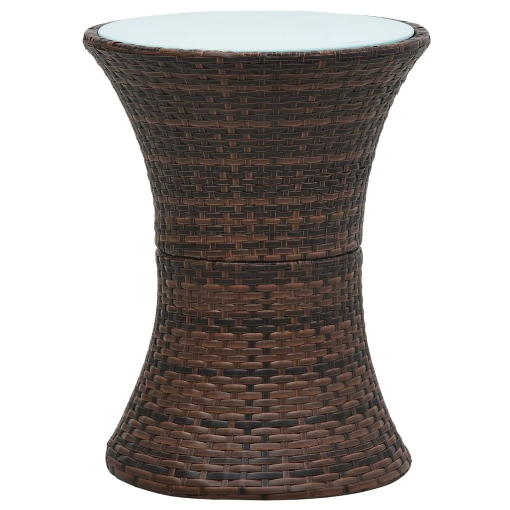 vidaXL Garten-Beistelltisch Trommelform Schwarz Poly Rattan