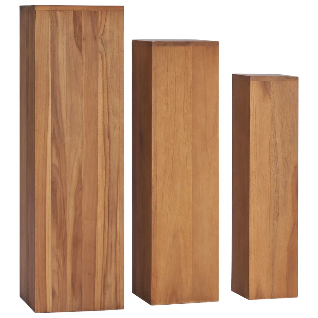 vidaXL 3-tlg. Pflanzenständer-Set Massivholz Teak