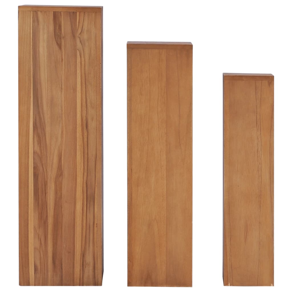 vidaXL 3-tlg. Pflanzenständer-Set Massivholz Teak