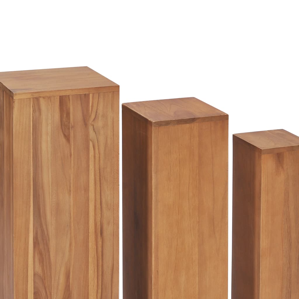 vidaXL 3-tlg. Pflanzenständer-Set Massivholz Teak