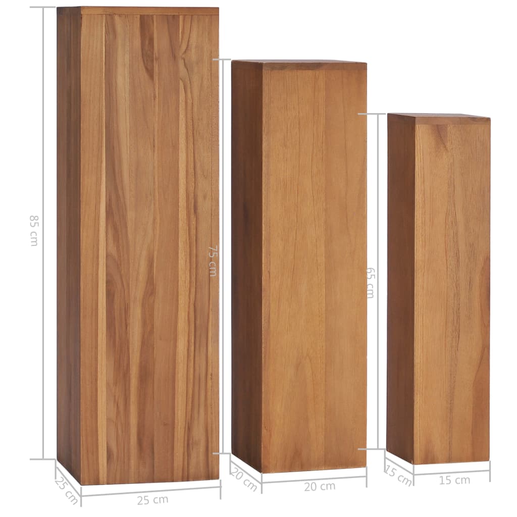 vidaXL 3-tlg. Pflanzenständer-Set Massivholz Teak