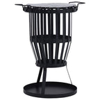 vidaXL Garten-Feuerkorb mit Grillrost Stahl 47,5 cm