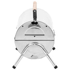 vidaXL Tragbarer Tisch-Holzkohlegrill Edelstahl Doppelrost