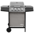 vidaXL Gasgrill mit 4 Flammen Schwarz und Silbern
