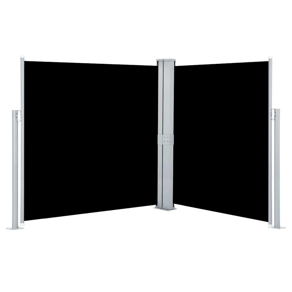 vidaXL Ausziehbare Seitenmarkise Doppelt 170 x 600 cm Schwarz