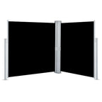 vidaXL Ausziehbare Seitenmarkise Doppelt 170 x 600 cm Schwarz