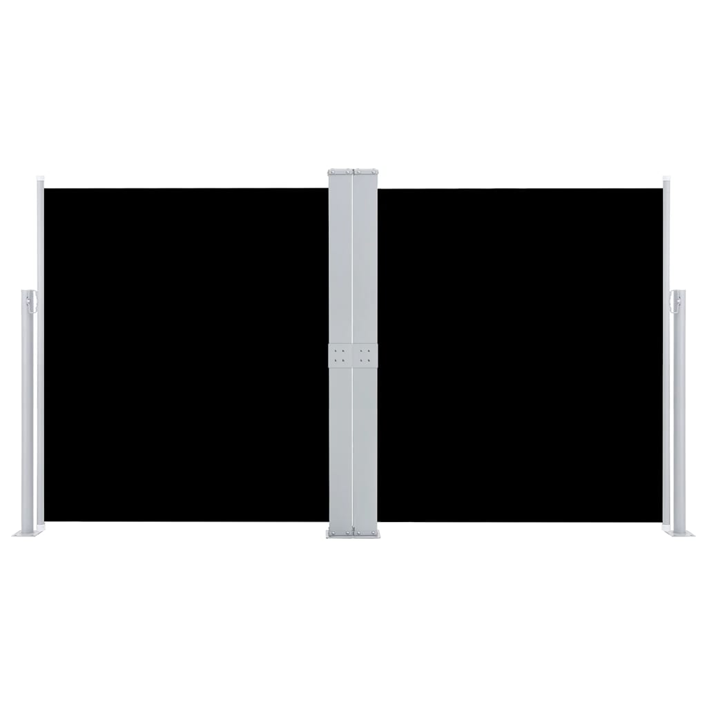 vidaXL Ausziehbare Seitenmarkise Doppelt 170 x 600 cm Schwarz