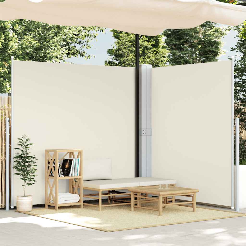vidaXL Ausziehbare Seitenmarkise Doppelt 170 x 600 cm Schwarz
