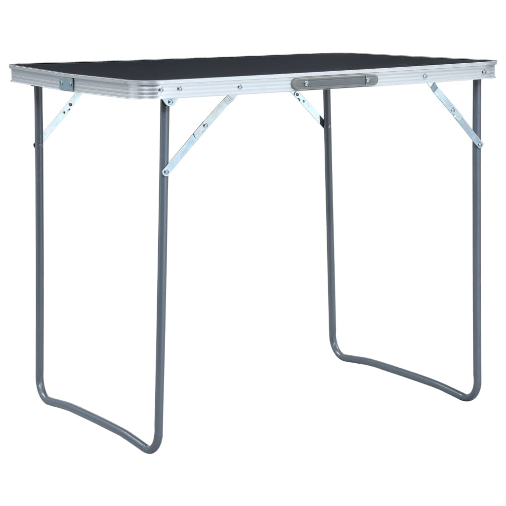 vidaXL Campingtisch mit Metallgestell Klappbar 80x60 cm Grau