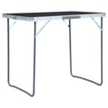 vidaXL Campingtisch mit Metallgestell Klappbar 80x60 cm Grau