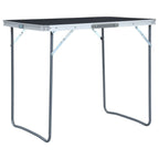 vidaXL Campingtisch mit Metallgestell Klappbar 80x60 cm Grau