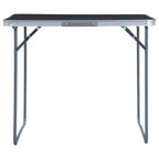 vidaXL Campingtisch mit Metallgestell Klappbar 80x60 cm Grau