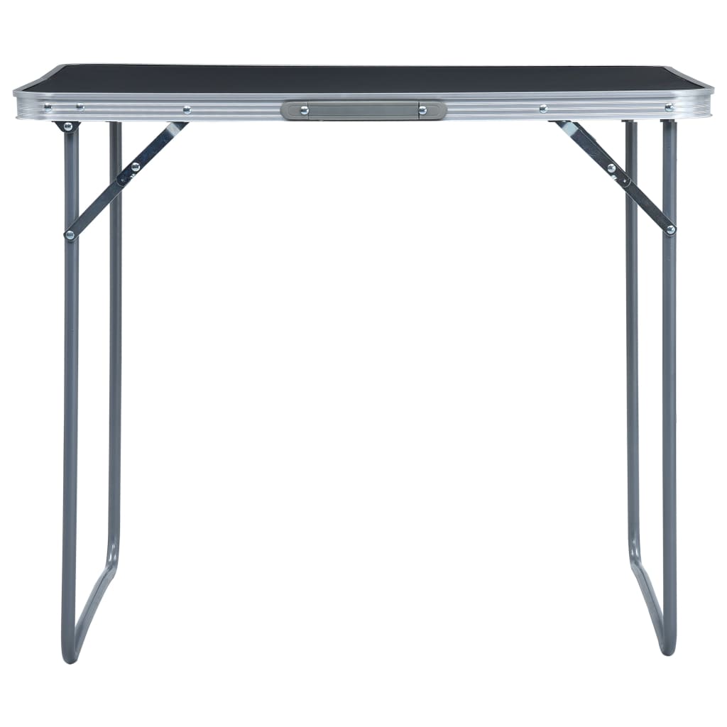 vidaXL Campingtisch mit Metallgestell Klappbar 80x60 cm Grau