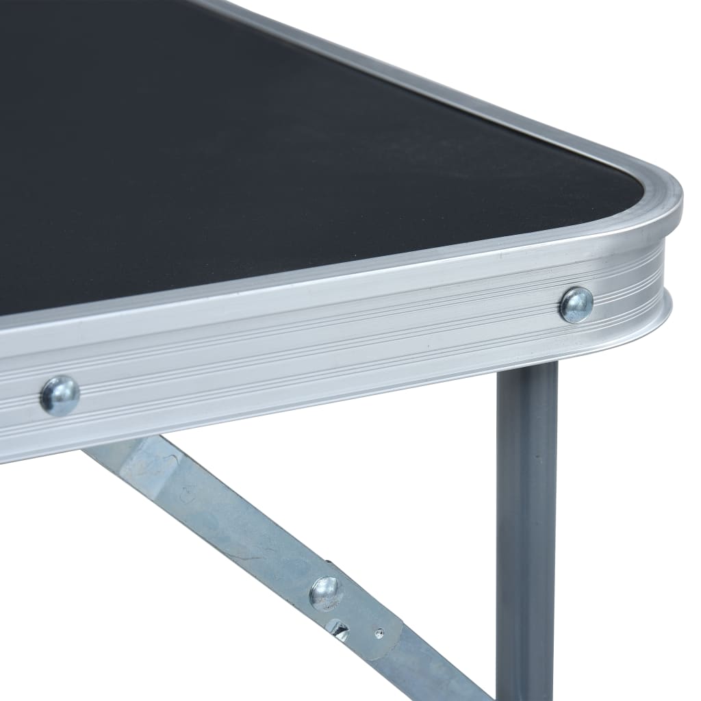 vidaXL Campingtisch mit Metallgestell Klappbar 80x60 cm Grau
