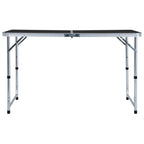 vidaXL Campingtisch Klappbar Grau Aluminium 120x60 cm