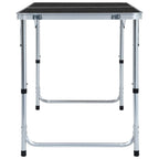 vidaXL Campingtisch Klappbar Grau Aluminium 120x60 cm