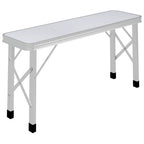 vidaXL Klappbarer Campingtisch mit 2 Sitzbänken Aluminium Weiß