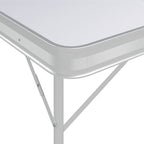 vidaXL Klappbarer Campingtisch mit 2 Sitzbänken Aluminium Weiß