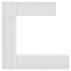 vidaXL 3-tlg. Bücher-/TV-Schrank Set Weiß 180×30×180 cm