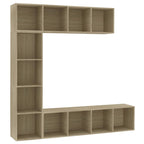 vidaXL 3-tlg. Bücher-/TV-Schrank Set Sonoma-Eiche 180x30x180 cm