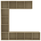 vidaXL 3-tlg. Bücher-/TV-Schrank Set Sonoma-Eiche 180x30x180 cm