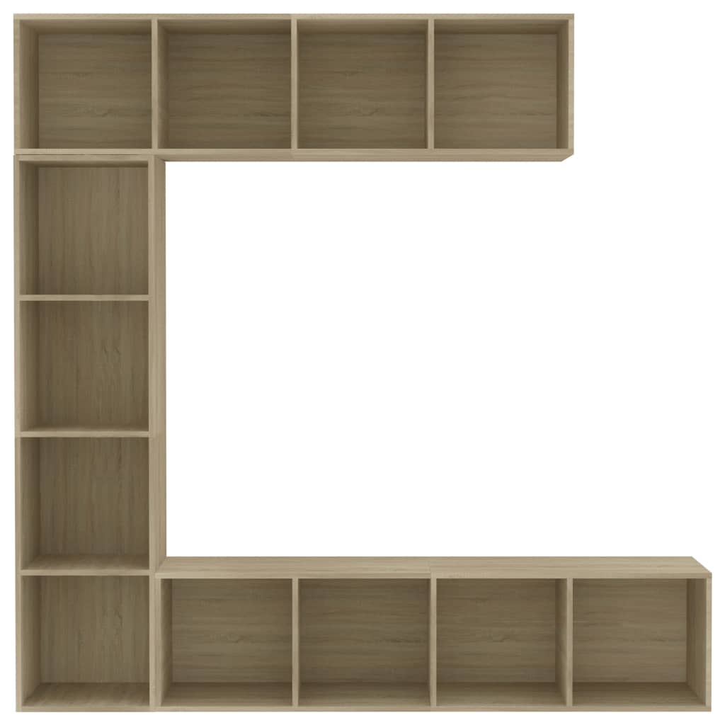 vidaXL 3-tlg. Bücher-/TV-Schrank Set Sonoma-Eiche 180x30x180 cm